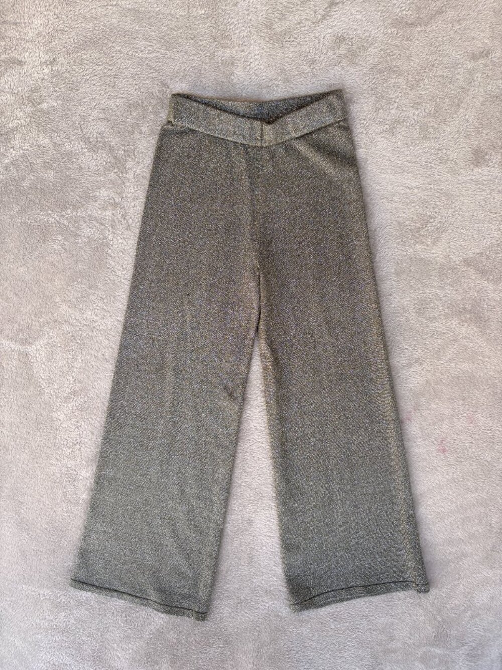 House of Harlow 1960 Green Women's XS Metallic Knit Wide Leg High Rise Pants